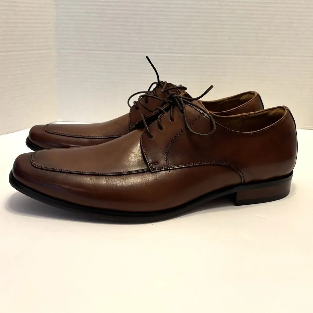 Florsheim Men's Flex Sole Brown Cognac Dress Shoes 13D Lace Up Comfort NWOB